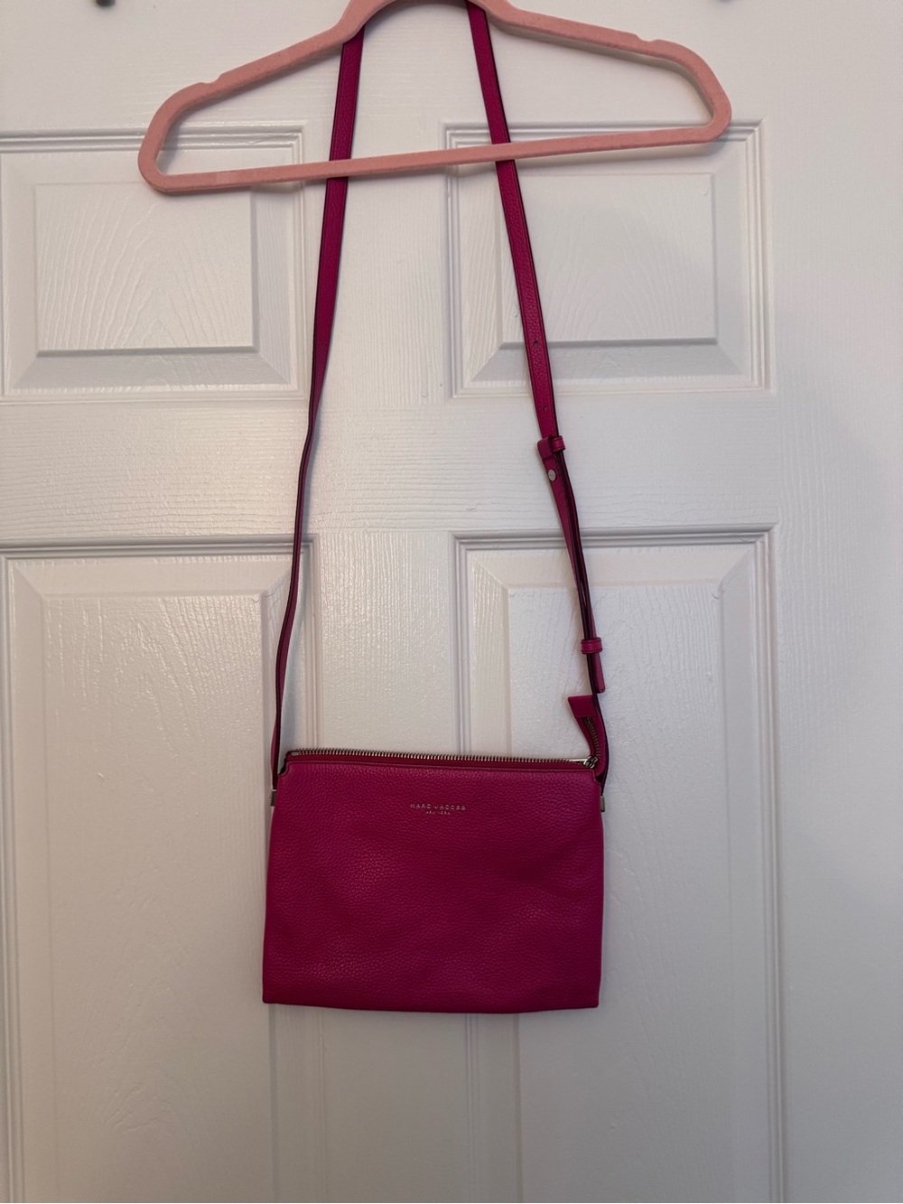 Marc Jacobs Hot Pink Pebbled Leather Crossbody Bag